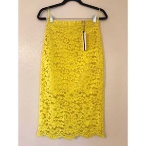 TopShop yellow lace skirt size 4 NWT